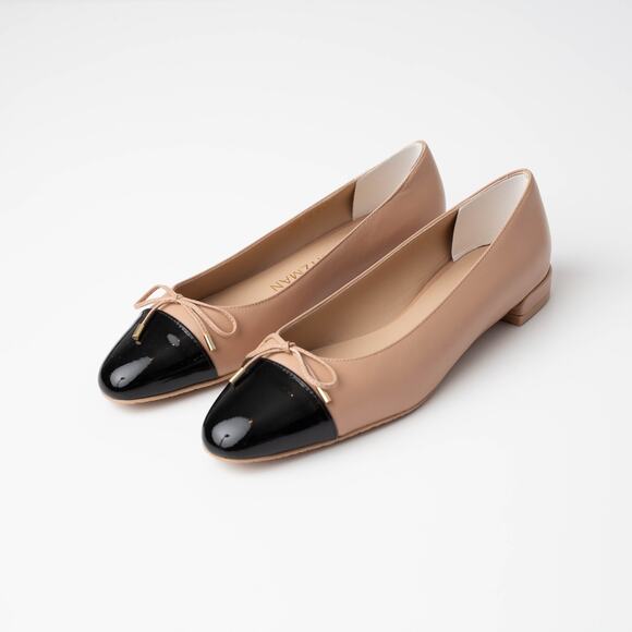 Stuart Weitzman Sleek Bow Leather Ballerina Flats - Picture 7 of 9